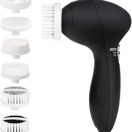 Facial Cleansing Brush Face Scrubber: CLSEVXY Electric Face Spin Cleanser Brushes with 6 Brush Heads for Deep Cleansing, Gentle Exfoliating, Removing Blackhead, Massaging