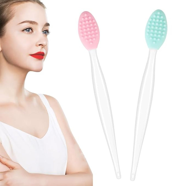 2 pcs Silicone Lip Scrub Brush Lip Scrubber Tool Lip Exfoliator Brush Exfoliating Lip Scrub Tool for Dark Lips