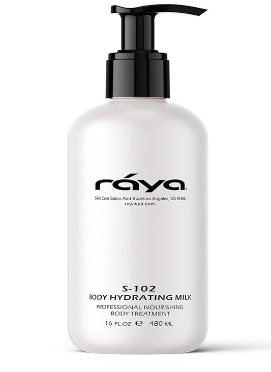 Raya Body Hydrating Milk 16 oz (S-102) | Hydrating, Moisturizing, and Restorative Body Lotion | Rich in Natural Oils, Butters, and Vitamins | Calms and Softens