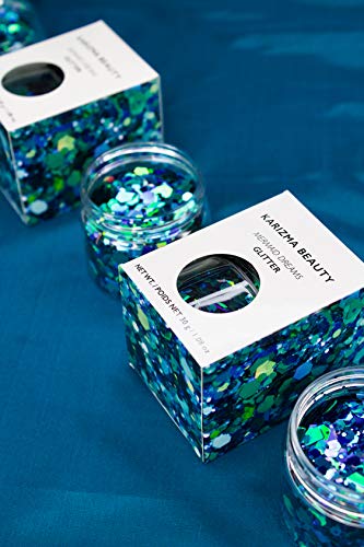 KARIZMA Mermaid Body Glitter - 30g Chunky Face, Hair, Eye and Body Glitter for Women - Rave, Festival Accessories, Cosmetic Makeup - Loose Set