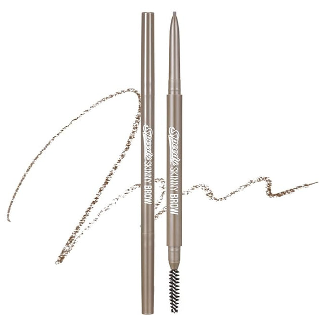 PERIPERA Speedy Skinny Brow (09 Taupe Brown),1.5mm Precise Eyebrow Pencil, Dual-Sided Fine Tip Shades, Define Fills Brow Make up, K Beauty, Korean Make-up