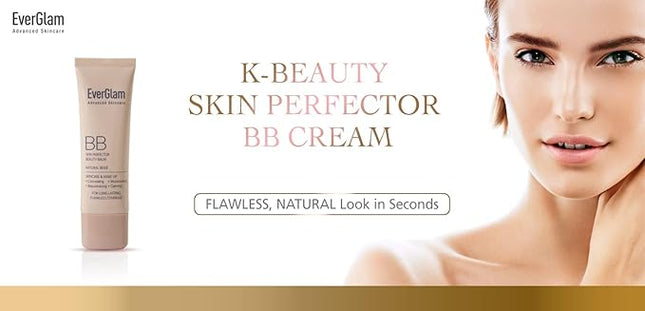 K-Beauty Skin Perfector Korean BB Cream, Light Medium - Flawless, Natural Glow in Seconds | Multi-Function Tinted Moisturizer: Stays On All Day, Dewy, Water-Resistant, Oil-Controlling