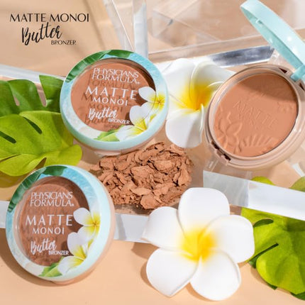 Physicians Formula Matte Monoi Butter Bronzer Matte Bronzer Powder Face Makeup, Dermatologist Tested, Light Bronzer