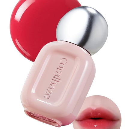 Dew Drop Tint #207 Flame 4.5g, Glossy, Lightweight Lip Stain, Glass-Like, High Shine, Moisturizing Lip Oil, Long Lasting Color, Hydrating Gloss, Dewy Finish, Korean Beauty Makeup