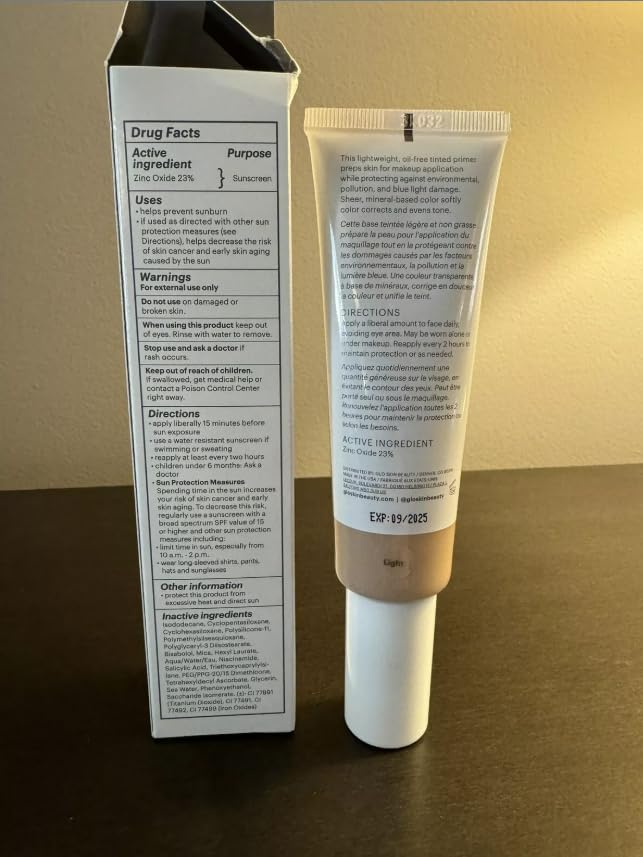 Glo Skin Beauty Oil-Free Tinted Primer SPF 30 - Mineral Makeup for Face, 4-in-1 Foundation Primer, Sheer Coverage, Skincare & Sunscreen With Broad Spectrum UVA/UVB Protection (Medium), 1.7 Fl Oz