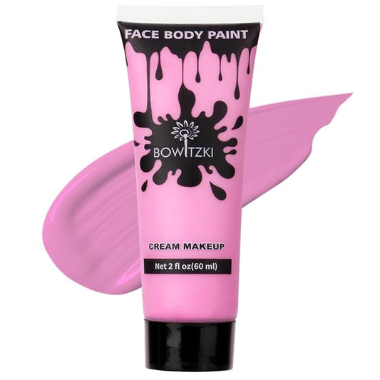 Bowitzki Face and Body Paint 2oz Cream Makeup 60ml Water Based Face Painting Special Effects For Adults Children Kids Halloween Christmas Party Stage Cosplay (Pink)