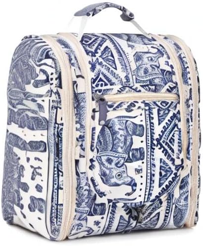 Narwey Small Hanging Toiletry Bag Women Travel Makeup Bag Organizer Toiletries Bag for Travel Size Essentials Accessories Cosmetics (Medium, Elephant)
