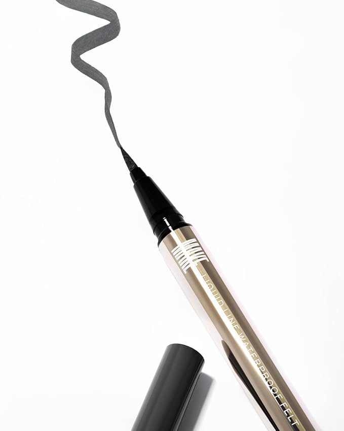 MAKE Beauty Liquid Line Waterproof Liquid Eyeliner Pen. Smudge-Proof Felt Tip for Precise Application of Lines, Wings, and Graphics. Long Lasting Eye Liner - Shade, Carbon Matter
