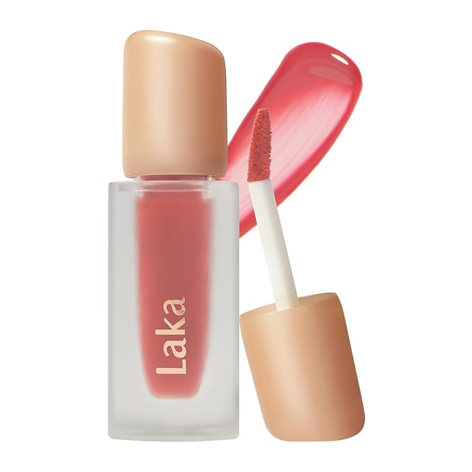 Laka Fruity Glam Tint, 4.5g/0.15 oz., Glowing Lip Stain with Wide Color Spectrum, Hydrating & Lightweight Texture, Long-Lasting Bold Stain, Non-Sticky, Vegan, K-Beauty (#101 Joyful)