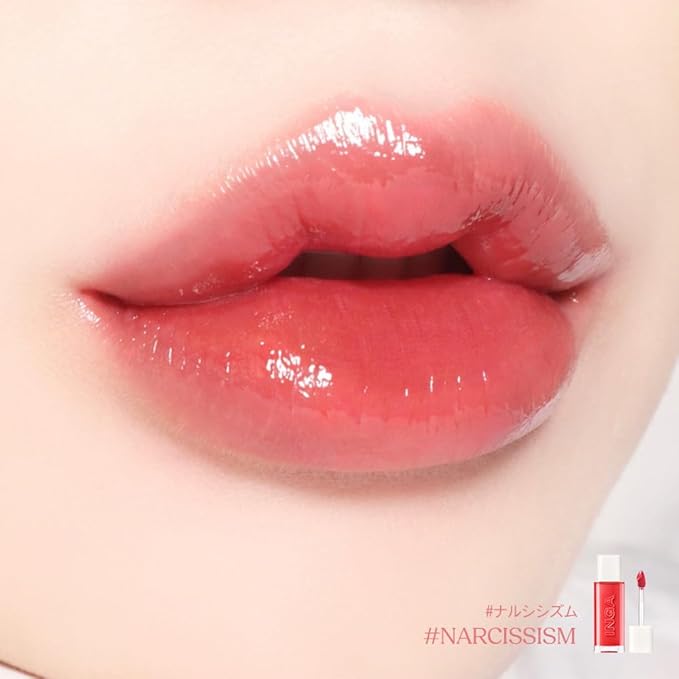 INGA Water Glow Lip Tint | Hydrating, Glossy Korean Lip Tint with Sheer Color & Glass-Like Shine | Long-Lasting, Non-Sticky Korean Lip Stain (NARCISSISM)
