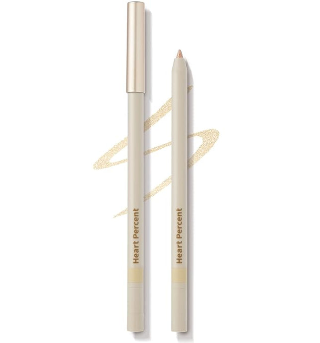 Heart Percent Dote On Mood Gel Eyeliner Pencil – Long-Lasting Waterproof Smudge Proof Smooth Retractable, Aegyo Sal Makeup, Under Eye Highlighter with Built-In Sharpener, #05. Light Gold