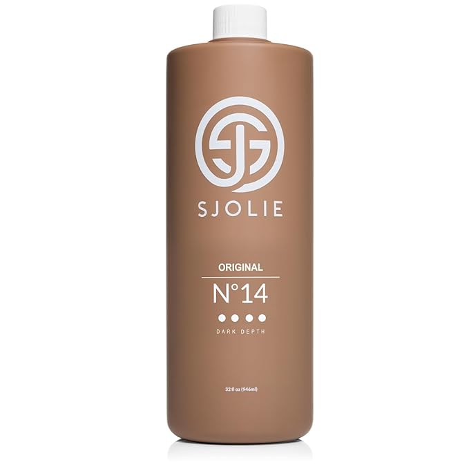 SJOLIE Spray Tan Solution - No. 14 - Dark Depth Tanning Spray | Hydrating Sunless Tanner for Long Lasting, Dark Bronze Finish (32oz)