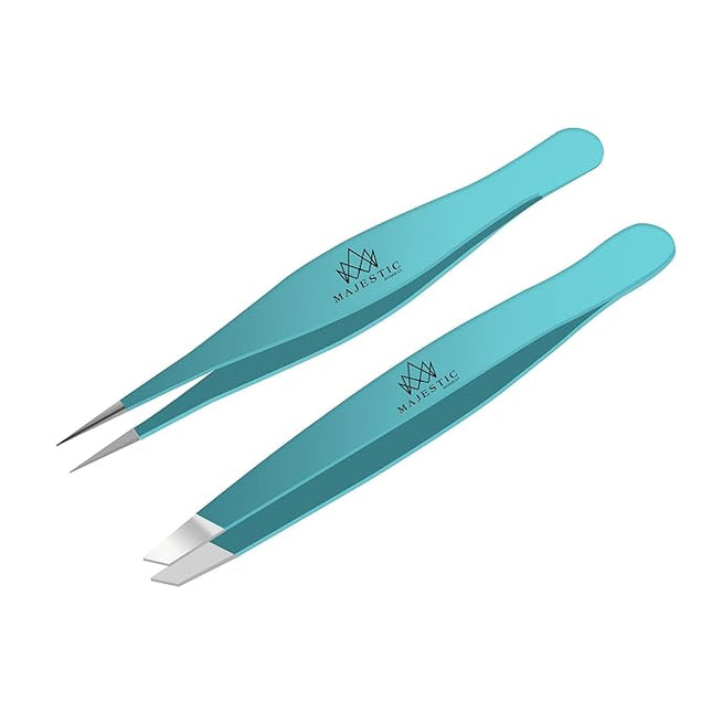 Surgical Tweezers for Ingrown Hair - Precision Sharp Needle Nose Pointed Tweezers for Splinters, Ticks & Glass Removal - Best for Eyebrow Hair, Facial Hair Removal (Triple Teel)