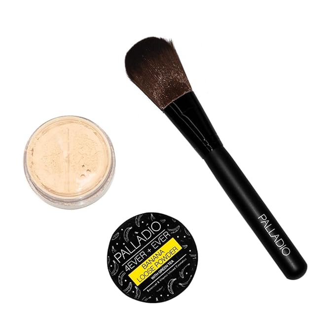 Palladio Blush Brush, Medium Sized Makeup Angled Brush, Soft Natural Bristles, Comfortable Grip, Flawlessly Contours & Defines, For Powder, Blush & Bronzer, Premium Quality & Professional Grade