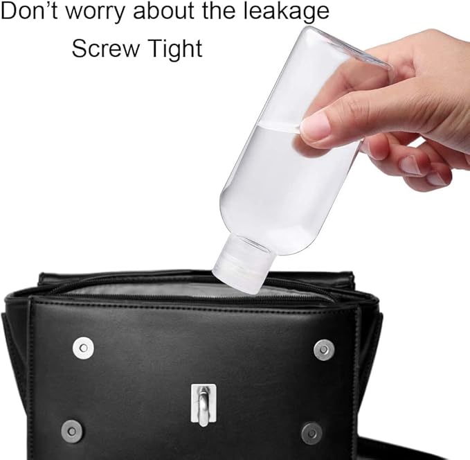 GIMS 5-Pack 3.4 oz TSA-Approved Travel Bottles with Flip Cap, Leak-Proof Containers and Clear Toiletry Bag