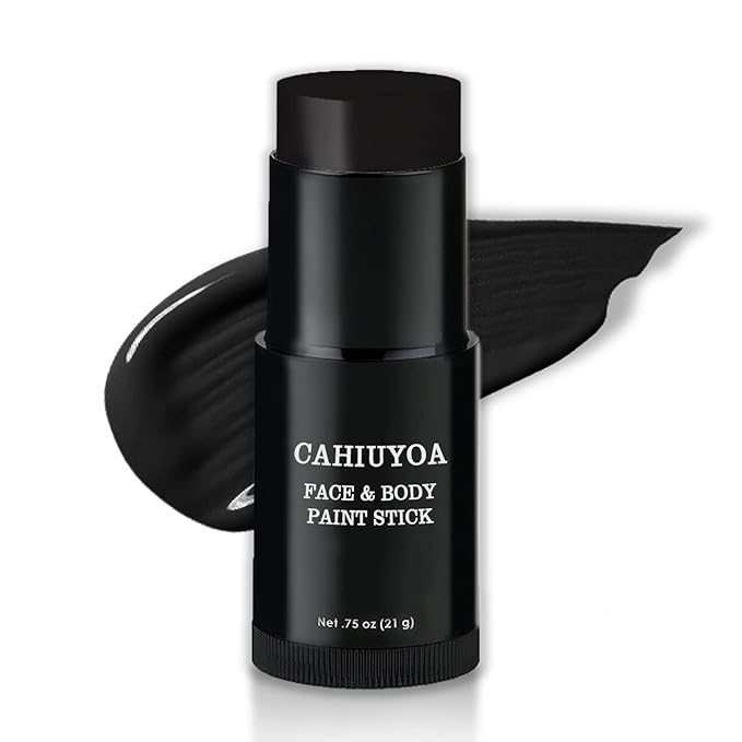 CAHIUYOA Black Face Body Paint Stick, Clown Makeup Eye Black Stick, Professional Joker Zombie Vampire Skeleton Cosplay Halloween SFX Makeup Sticks for Adults Children