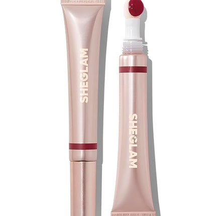 SHEGLAM Pout Pillow Cushion Lip Gloss Moisturizing Liquid Lipstick High Shine Finish Sponge Tip Applicator Non-Sticky Lip Glaze Purple -K.O.