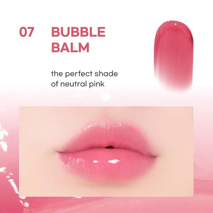 AOU GLOWY CHONKY TINT BALM 07 bubble Balm with Built-in Silicone Applicator - Mess-Free, Hygienic Design, Natural Gloss, Instant Hydration for Chapped Lips 0.12Oz