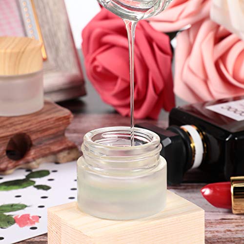 Geiserailie 10 Pieces Glass Cosmetic Containers Empty Sample Jars with Leak Proof Lids Makeup Sample Containers for Lotion Cream Cosmetic (30 Gram)