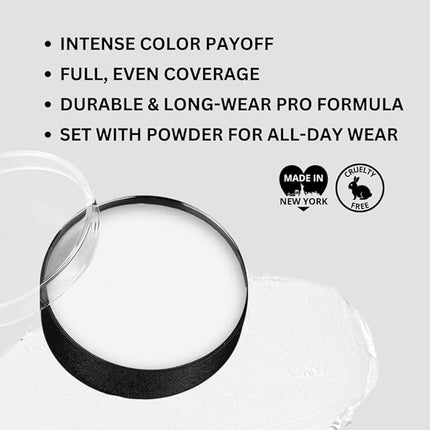 Mehron Makeup Color Cups | Stage, Foundation, Face Paint, Body Paint, Halloween Makeup | Greasepaint .5 oz (14 g) (Clown White)
