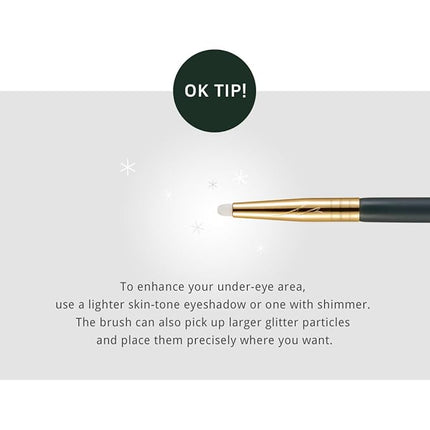 SOO ADOR okhee Under Eye Brush NUN08 – Professional Korean Eye Makeup Brush, Precision Under Eye & Tear Duct Brush for Pearl, Glitter & Soft Eye Definition