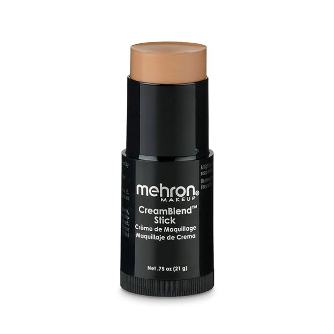 Mehron Makeup CreamBlend Stick | Face Paint, Body Paint, & Foundation Cream Makeup | Body Paint Stick Perfect for Halloween .75 oz (21 g) (Medium 3)