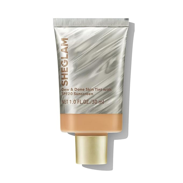 SHEGLAM Dew & Done Skin Tint with SPF20 Light-medium Coverage Foundation Evens Skin Tone-Sand