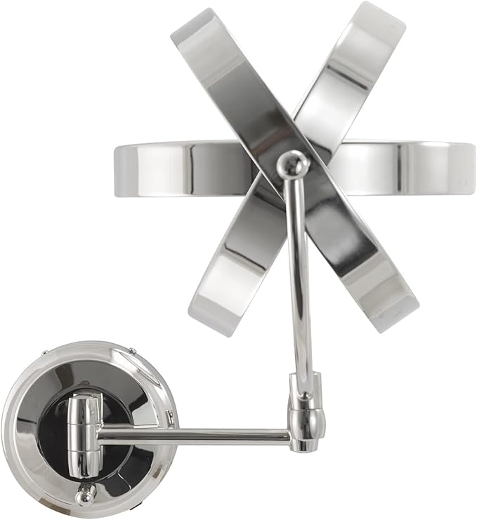 Zadro 11" LED Wall Mounted Makeup Mirror 5X/1X Shaving Mirror Plug in or Battery Operated Vanity Mirrors for Wall (Large | 5X/1X | 11" x 14.5", Chrome)