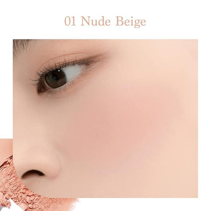 Dasique Blending Mood Cheek 04 Beige Knit l Vegan, Cruelty-Free l 4 Blendable Shades in Lightweight, Long-lasting, Smooth Powder