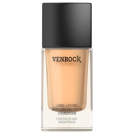 VENROCK 24HR Long-Lasting Moisturizing Liquid Foundation | Radiant, Waterproof, Concealing & Oil-Control (02# Beige, 30ml)