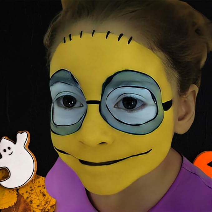 Mysense Yellow Face Body Paint Stick, Yellow Eye Black Stick, Cream Eye Paint for Baseball Softball Football Lacrosse, Non-toxic Facepaint for Halloween Costume Lion Tiger Cosplay Makeup