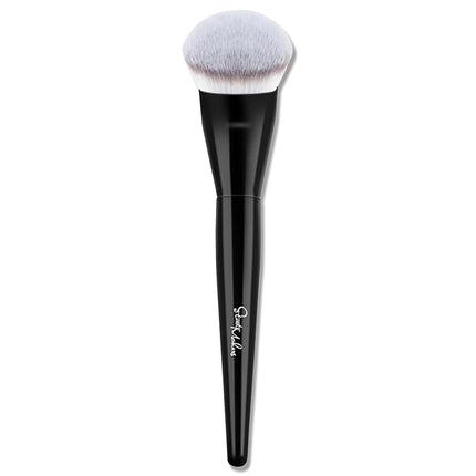 START MAKERS Contoured Foundation Brush, Large Angled Kabuki Makeup Brush for Liquid, Powder, Cream & Stick Foundation Bronzer Contour, Professional Makeup Application Tool for Blending Buffing, Black
