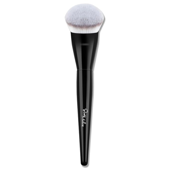 START MAKERS Contoured Foundation Brush, Large Angled Kabuki Makeup Brush for Liquid, Powder, Cream & Stick Foundation Bronzer Contour, Professional Makeup Application Tool for Blending Buffing, Black