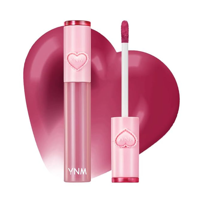YNM Heart Jelling Tint, PLUM JELLING, Silicone Lip Brush Included, K-Beauty, Non-Sticky, Moisturizing, Smudge-Proof, Korean Lip Tint, Long-Lasting, Vivid Color, 0.09 oz