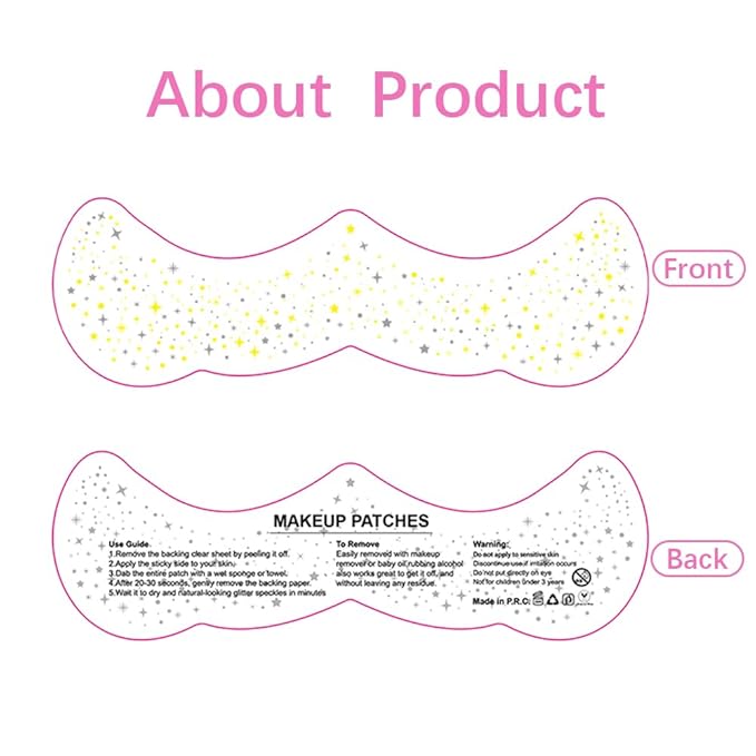 12 Sheet Glitter Freckles Face Tattoo, Gold Silver Face Glitter Makeup Speckles, Sweatproof Waterproof Fake Freckles for Woman