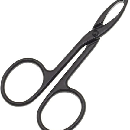 2 Pieces Tweezers Scissor Handle Straight Tip Scissor Shaped Eyebrows Tweezers for Hair Plucker Remover Facial Hair Eyebrows Care (Silver and Black)