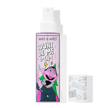 wet n wild Sesame Street 5-in-1 Prime & Set Face Mist, Floral Scented Makeup Setting Spray with Hyaluronic Acid & Niacinamide, Cruelty-Free - Count On Me