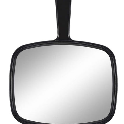 PROTECLE Hand Mirror, 10.3" L x 7.4" W Salon Barber Hairdressing Handheld Mirror with Handle, Square Black