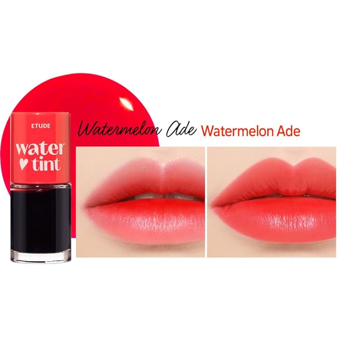 ETUDE Dear Darling Water Tint - Watermelon Ade (9g) | Vivid Color Lip Stain with Moisturizing Weightless & Non-sticky Finish Lip Stain | Smudge-proof Lip Tint | Korean Makeup, Kbeauty