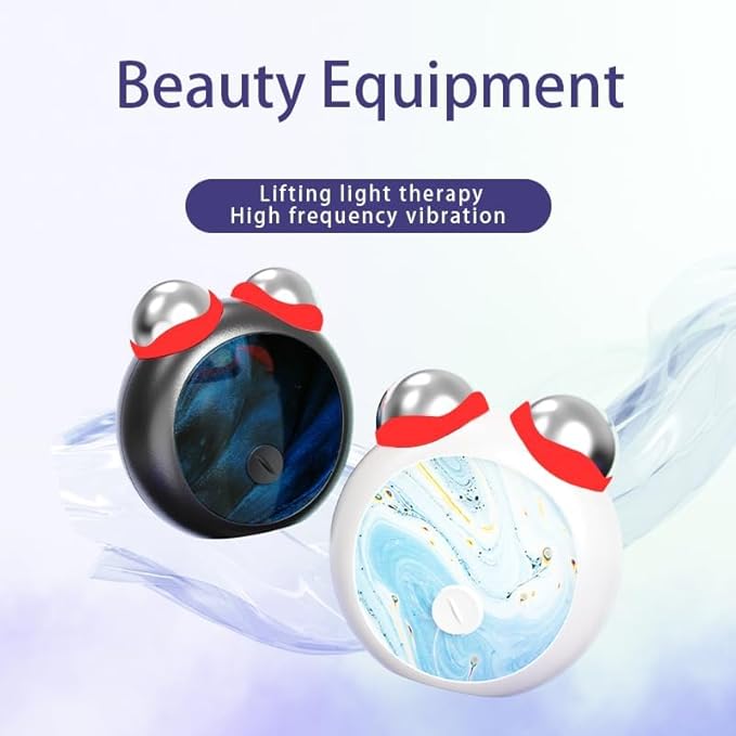 3-in-1 Skin Care Tools,Microcurrent Facial Device, Face Neck Lift Device, Double Roller Facial Massager, Promote Skin Care Absorption, Light Lines (White)