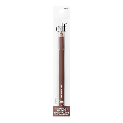 e.l.f. Cream Glide Lip Liner, Highly-Pigmented Pencil For Shaping & Sculpting Lips, Semi-Matte Finish, Vegan & Cruelty-Free, Espresso Martini