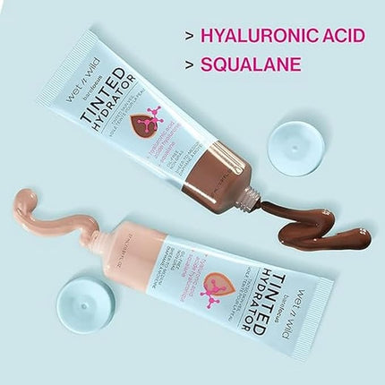 wet n wild Bare Focus Tinted Hydrator Matte Finish, Medium Tan, Oil-Free, Moisturizing Makeup | Hyaluronic Acid | Sheer To Medium Coverage (Pack of 2)