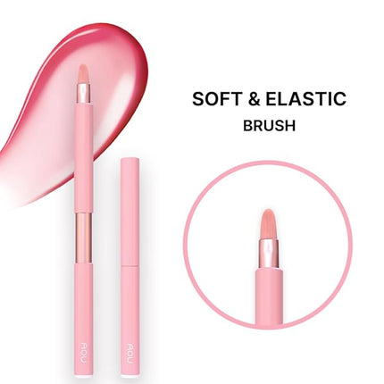 AOU LIP BRUSH Compact & Retractable Design for Easy Carry with Cruelty-Free Soft Brush