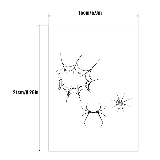 Halloween Temporary Face Tattoos, Temporary Tattoos Stickers,Temporary Makeup Tattoos with Spiderweb & Spider Design, Face Tattoo Sticker Art for Halloween, Adults, Kids 8Pcs