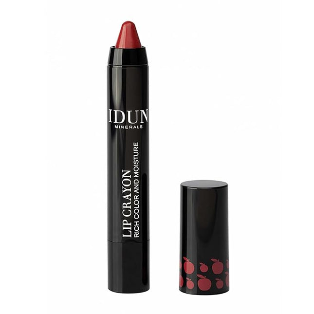 Idun Minerals - Lip Crayon - Vegan Formula - Intense Color Payoff - Full Coverage Finish - Lips Stay Moisturized And Soft - Long Lasting - Ideal For All Skin Types - Monica Plum Red - 0.09 Oz