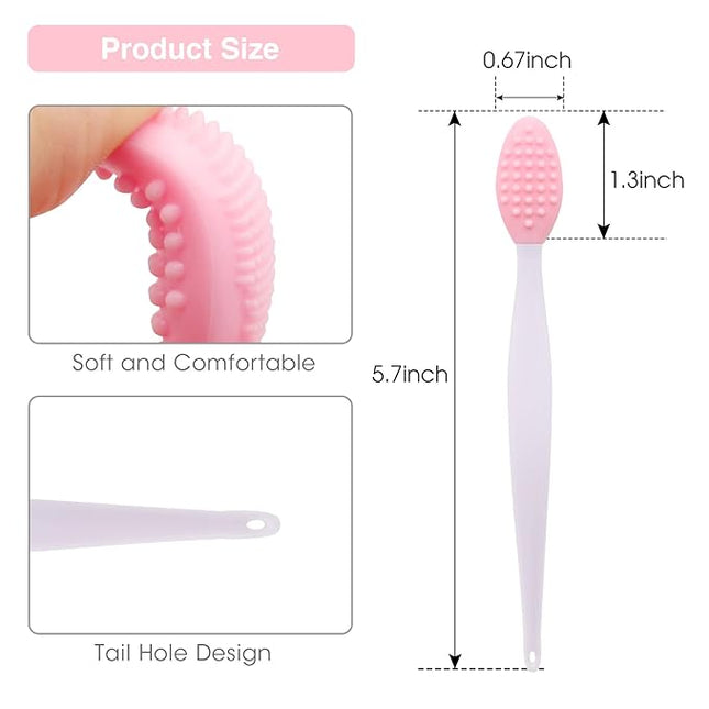 Lip Scrub Tool Silicone Lip Brush Exfoliating Double-Sided Lip Scrubber Tool for a Smoother and Fuller Appearance,Cleaner (6 Colors,6 PCS)