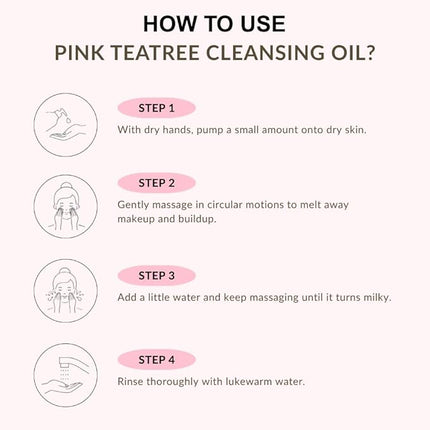 aplin Pink Tea Tree Cleansing Oil, Oil Cleanser for Face, Makeup Blackhead Remover, Korean Skin Care 6.76 fl oz(200ml)