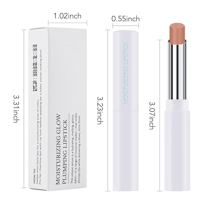 1Pcs Tinted Lip Balm Moisturizing Lipstick – Waterproof Hydrating Matte Lip Balm for Women, Creamy Natural Color Stain for Dry Lips, Soft Matte Finish with Subtle Scent (#07 Almond Skin)