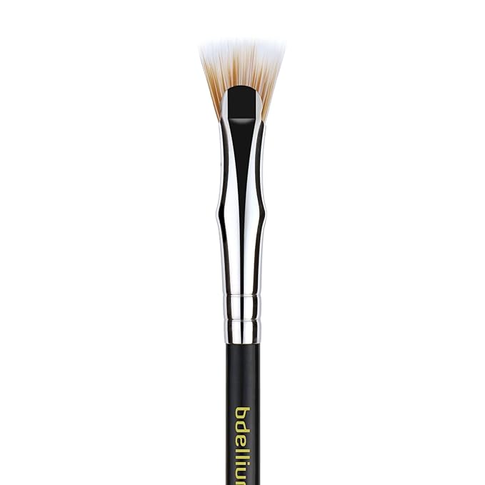 Bdellium Tools Professional Makeup Brush - Maestro Series 730 Bent Mascara Fan - With Soft Synthetic Fibers, For Applying Mascara (Black, 1pc)