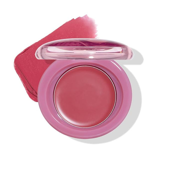 Etude Fruity Lip & Cheek Blur Balm – Sheer Tinted, Moisturizing Cream Balm with Puff, Hydrating Multi-Use Lip & Cheek Color #4 Unripe Plum 2.3g